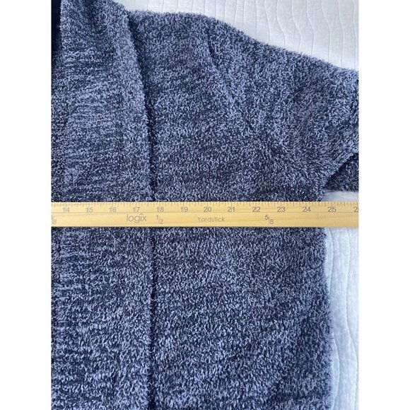 Barefoot Dreams CozyChic SZ L Open Front Knit Cardigan Sweater Pockets Blue Gray - Picture 4 of 11